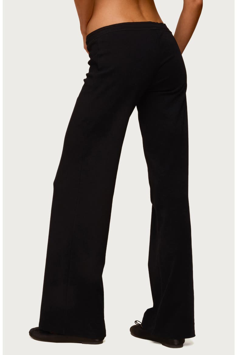 Claudia Stretch Cotton Straight Leg Drawstring Pants, Alternate, color, BLACK
