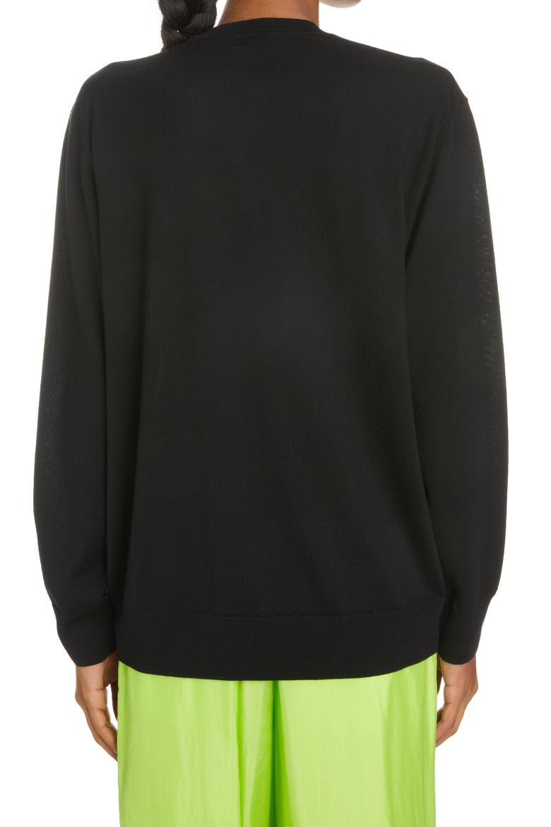 Jeline V-Neck Merino Wool Sweater, Alternate, color, BLACK