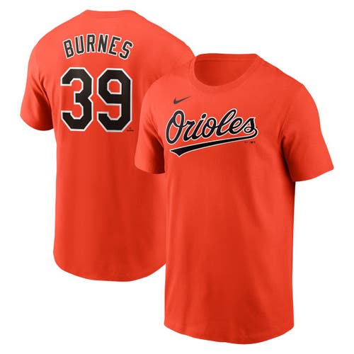 Nike Men's Corbin Burnes Orange Baltimore Orioles Fuse Name Number T-shirt