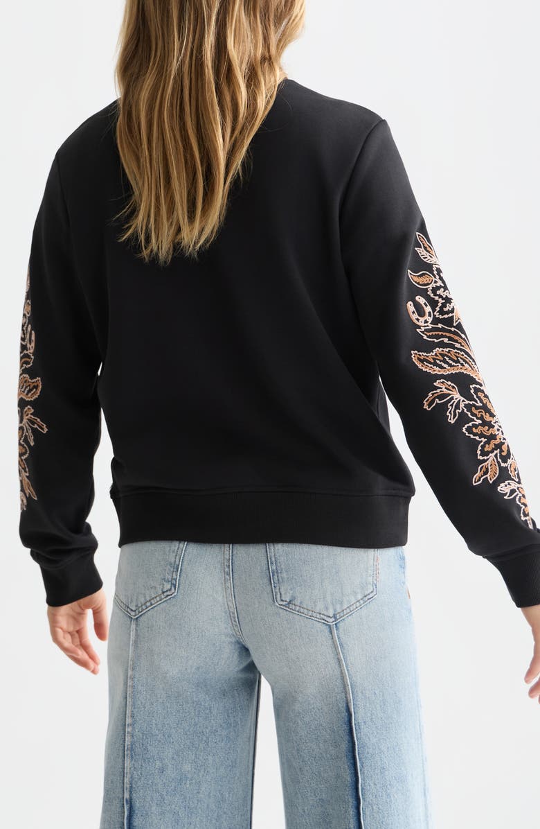 Scotch & Soda Embroidered Cotton Graphic Sweatshirt, Alternate, color, Meteorite