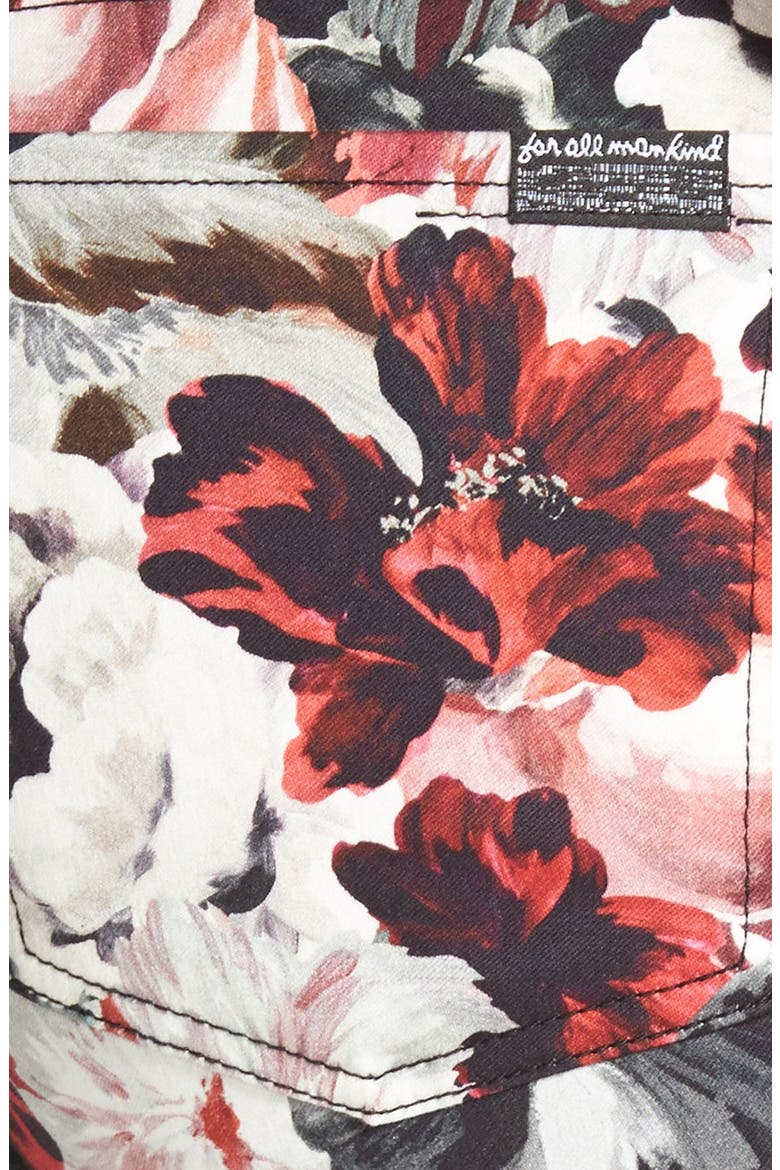 7 For All Mankind® Floral Print Skinny Jeans, Alternate, color, GALLERY FLORAL