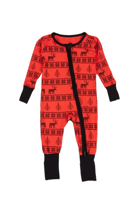 Viscose Matching Family Holiday Pajama Sleeper, Reindeer & Polar Bear Prints (Baby)