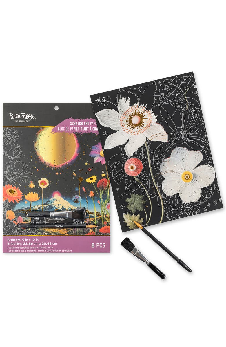 Brea Reese Scratch Art Paper Pad, Surrealism, Alternate, color, Multicolored