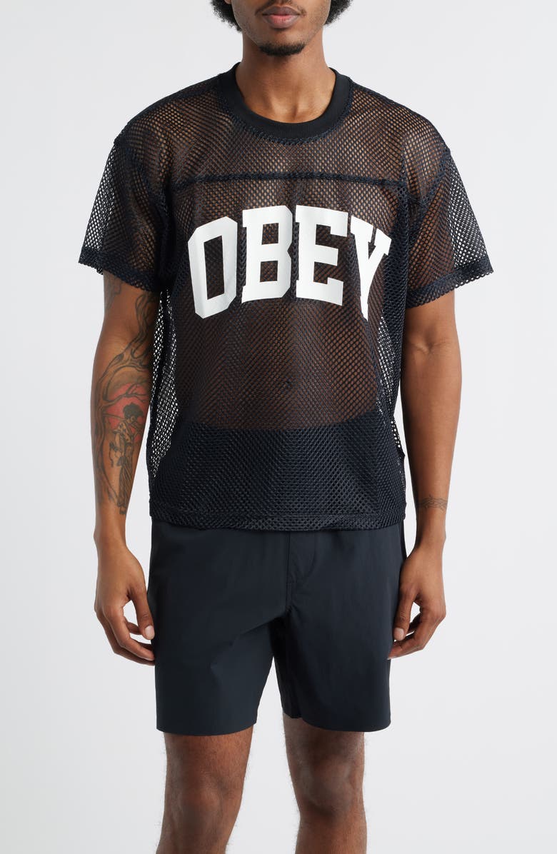 Obey Collegiate Practice Jersey, Main, color, Black