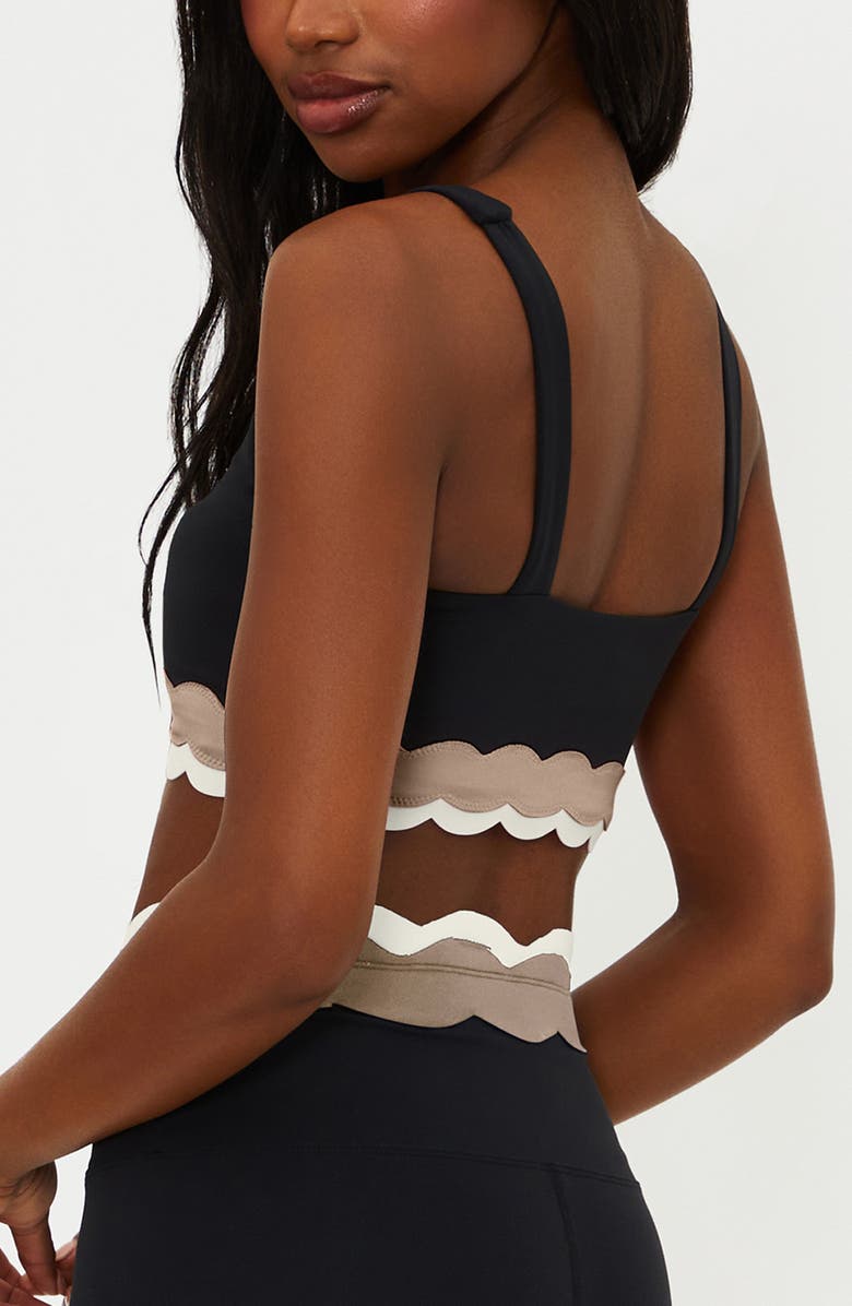 Beach Riot Marin Scallop Trim Sports Bra, Alternate, color, Mystic Colorblock