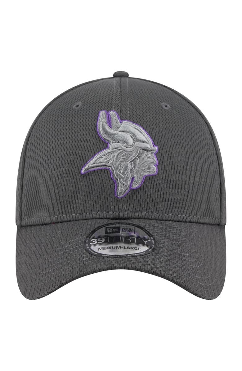 New Era Men's New Era Graphite Minnesota Vikings  Main 39THIRTY Flex Hat, Alternate, color, Graphite