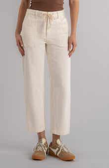 Ashton Drawstring High Waist Crop Barrel Jeans