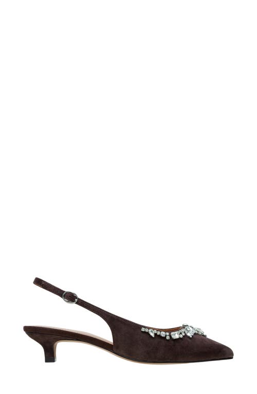 Linea Paolo Crystal Embellished Slingback Pump In Brown