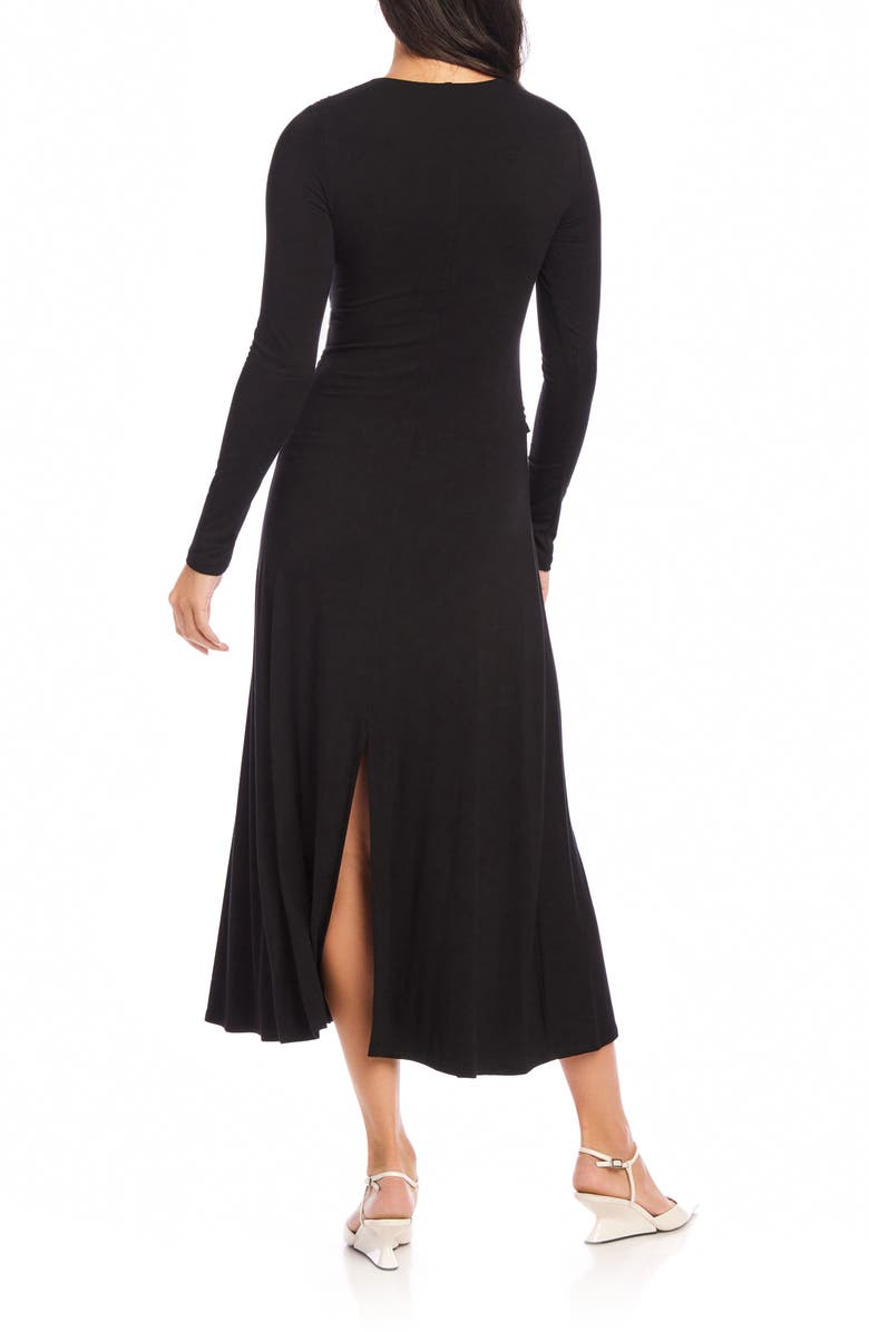 FIFTEEN TWENTY Cross Front Long Sleeve Stretch Midi Dress, Alternate, color, 