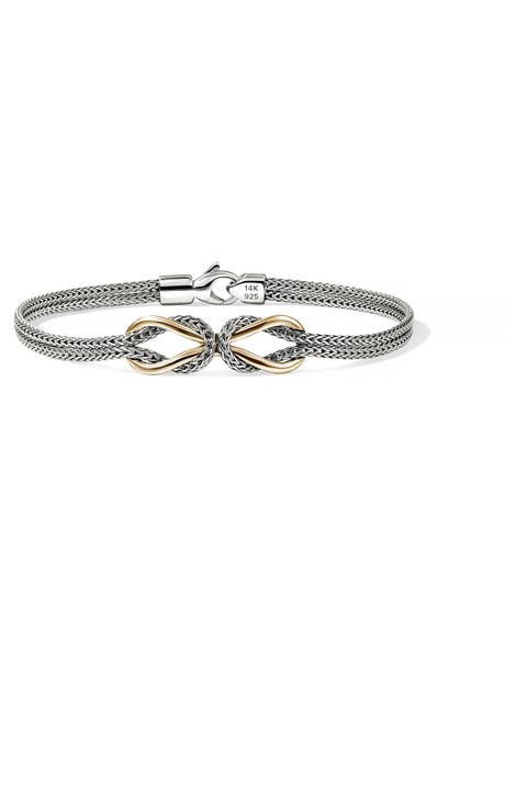 Infinite Love Knot Bracelet, Silver & 14K Yellow Gold