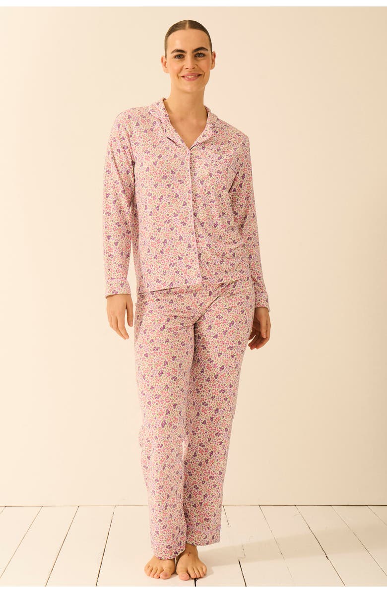 Stripe & Stare Long Pyjama Set, Alternate, color, Lavender Haze Floral