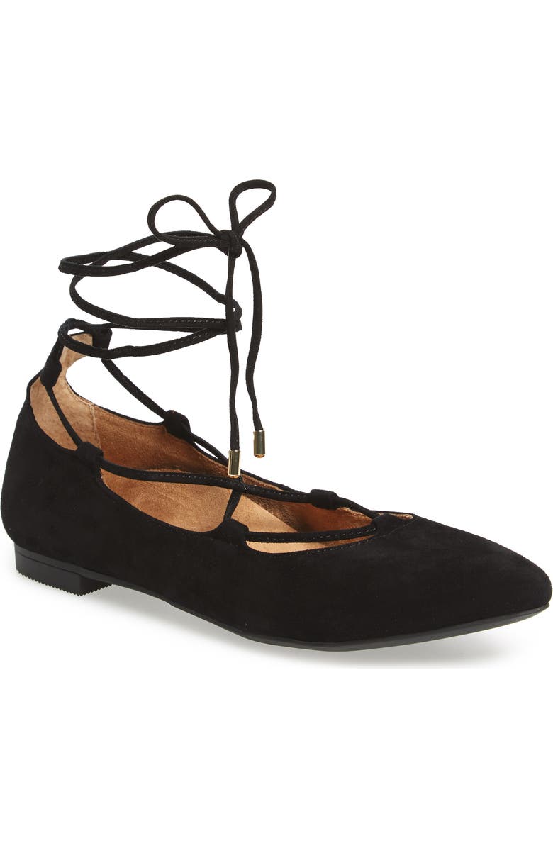 VIONIC WITH ORTHAHEEL Vionic Lucinda Ghillie Lace Flat, Main, color,