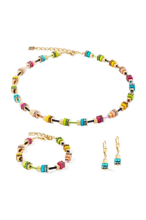 Coeur De Lion Boho Sunset Cube Necklace In Multi