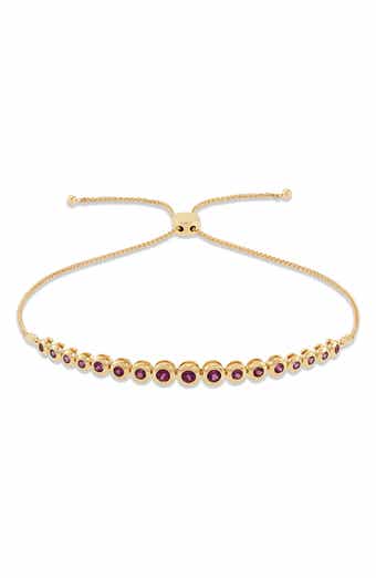 Frankie & Zoe 14K Yellow Gold Rhodolite Bolo Bracelet