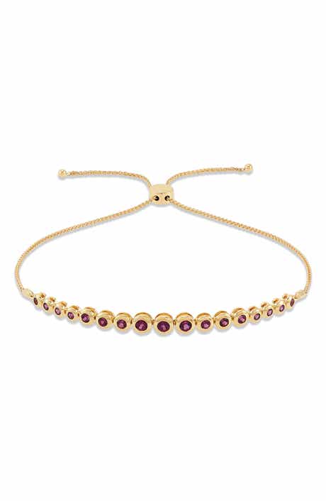 Frankie & Zoe 14K Yellow Gold Rhodolite Bolo Bracelet