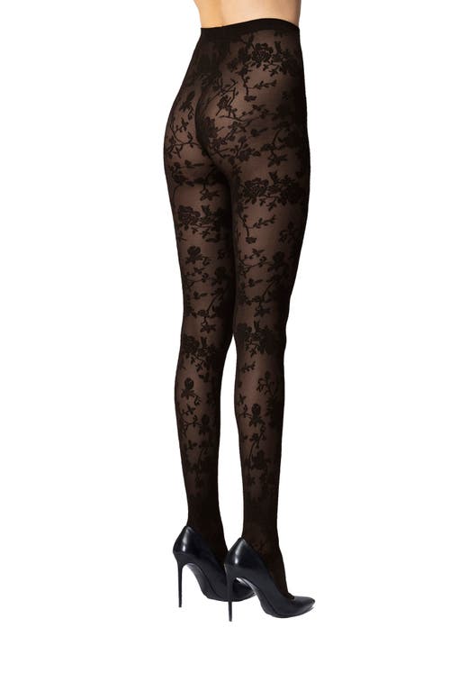 Wolford Floral Tights In Soft Cacao