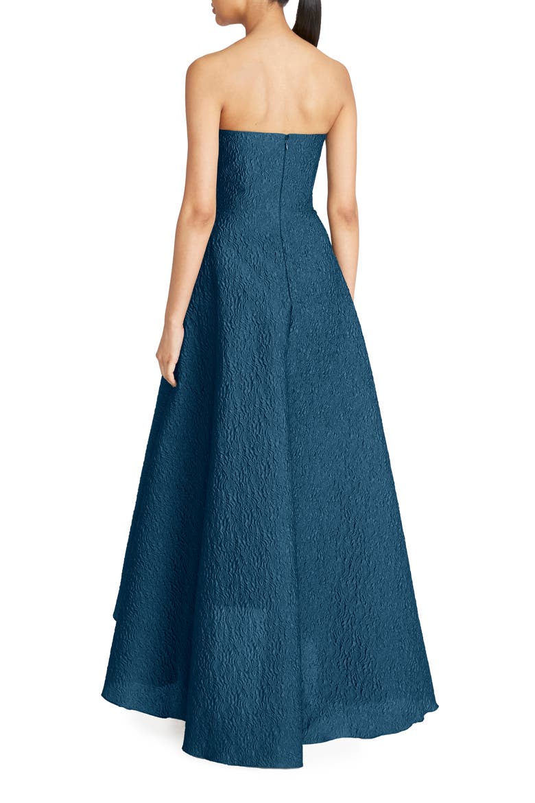 Imogen Texture Strapless High-Low Gown, Alternate, color, MOROCCAN BLUE