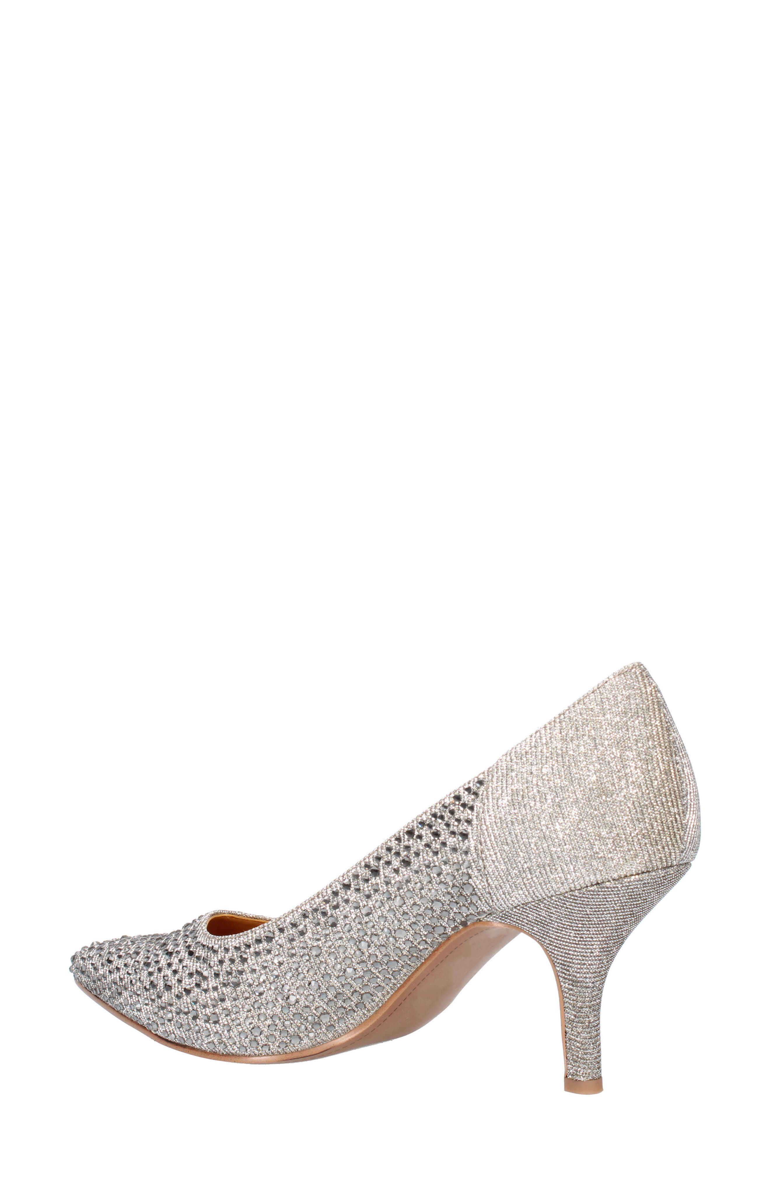 J. Reneé Rishna Crystal Embellished Pointed Toe Pump, Alternate, color, Pewter