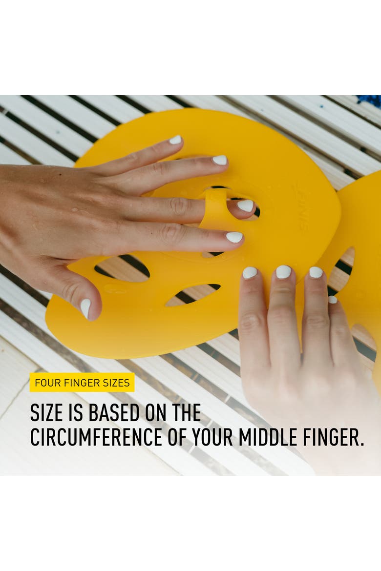 Manta Swim Training Paddles Strapless Design for Stroke Technique Floating Hand Paddles Build Strength, Alternate, color, Yellow