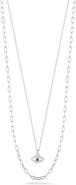 CHLOE AND MADISON Pavé CZ Evil Eye Layered Necklace