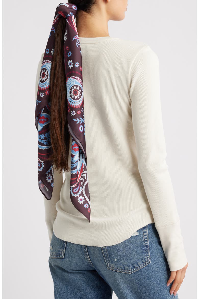 Oversize Square Satin Scarf, Alternate, color, BURGUNDY CIRCLE