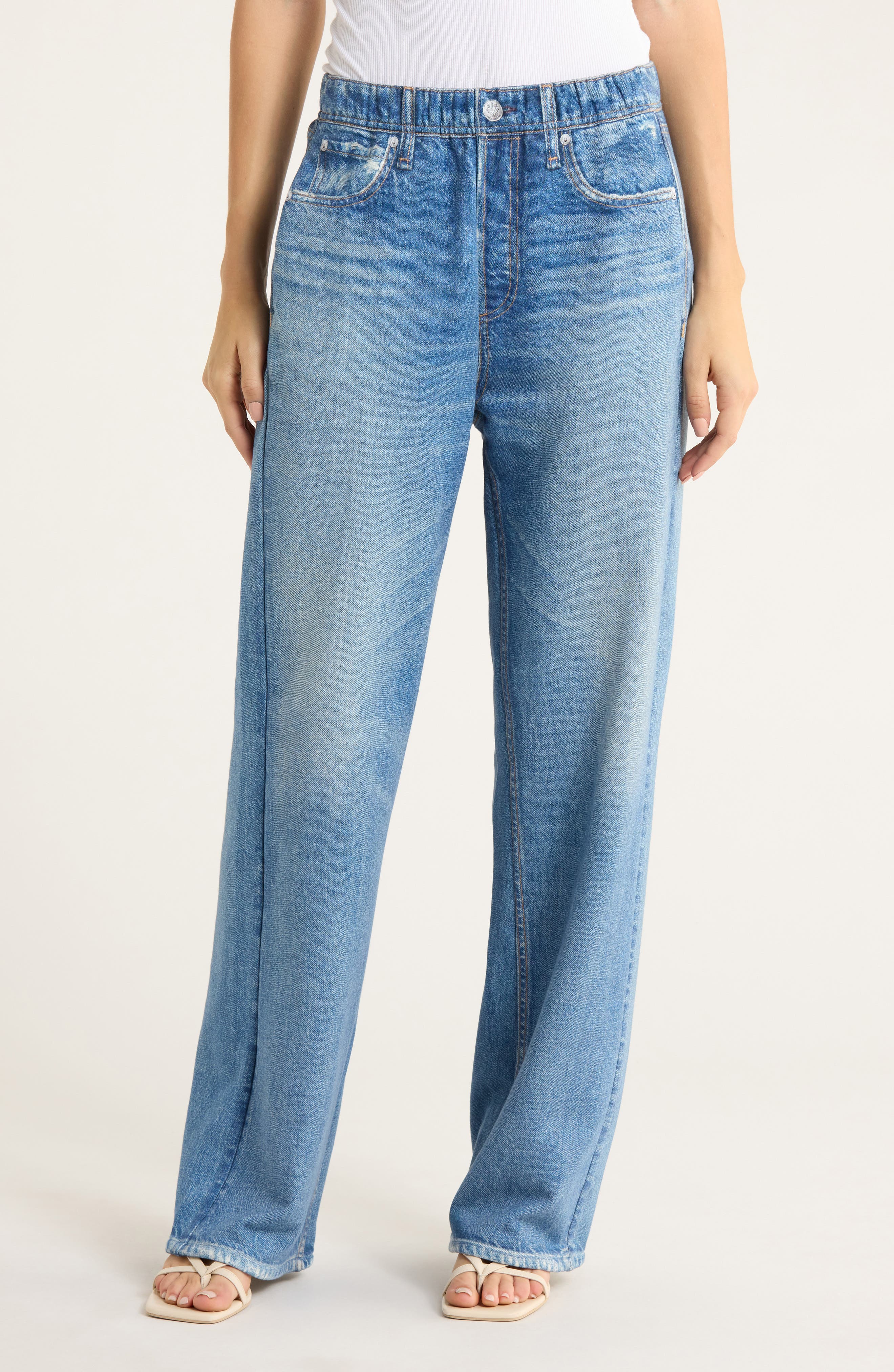 rag & bone rb Miramar Wide Leg Cotton Fleece Sweatpant Jeans