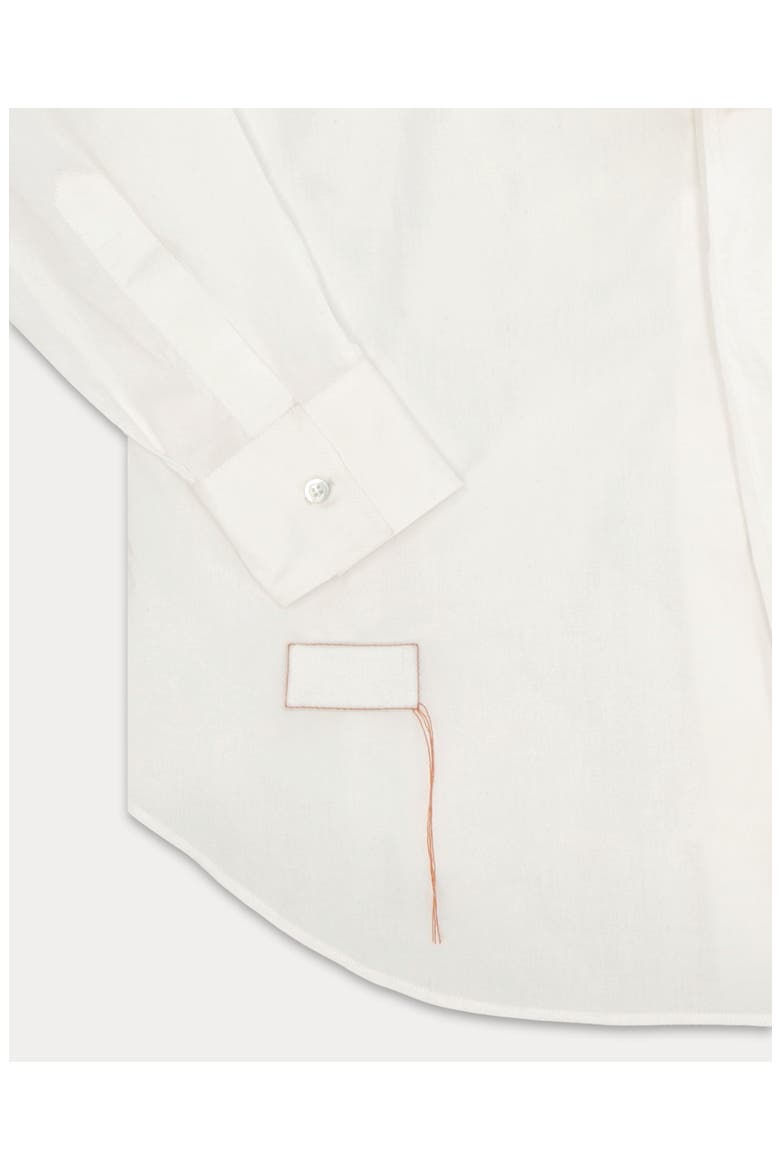 Frederique Poplin with Pipings Shirt, Alternate, color, White