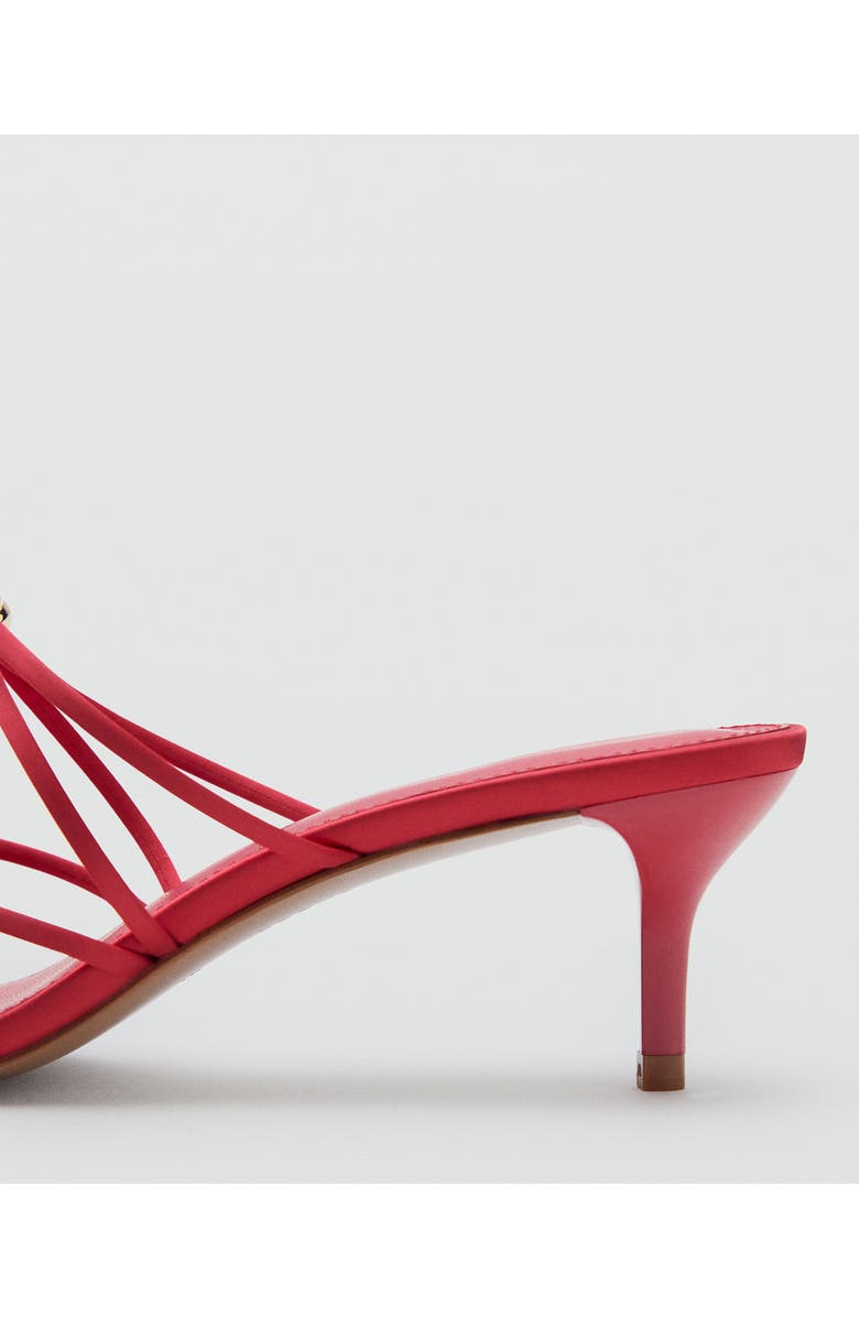 MANGO Kitten Heel Satin Strap Sandal, Alternate, color, Red