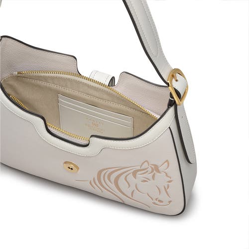 Radley Kentucky Derby Ss25 Medium Ziptop Shoulder Bag In Chalk