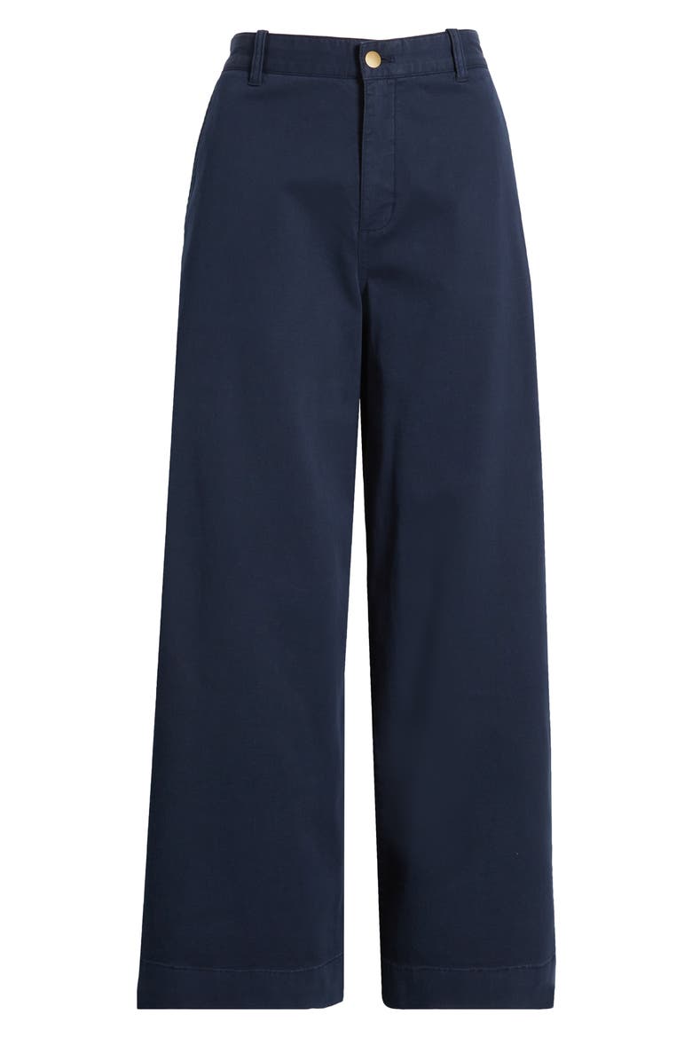 Ultra High Rise Wide Leg Twill Pants, Alternate, color, NAVY BLAZER