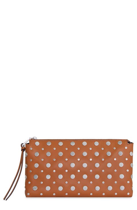 Ayla Stud Faux Leather Clutch