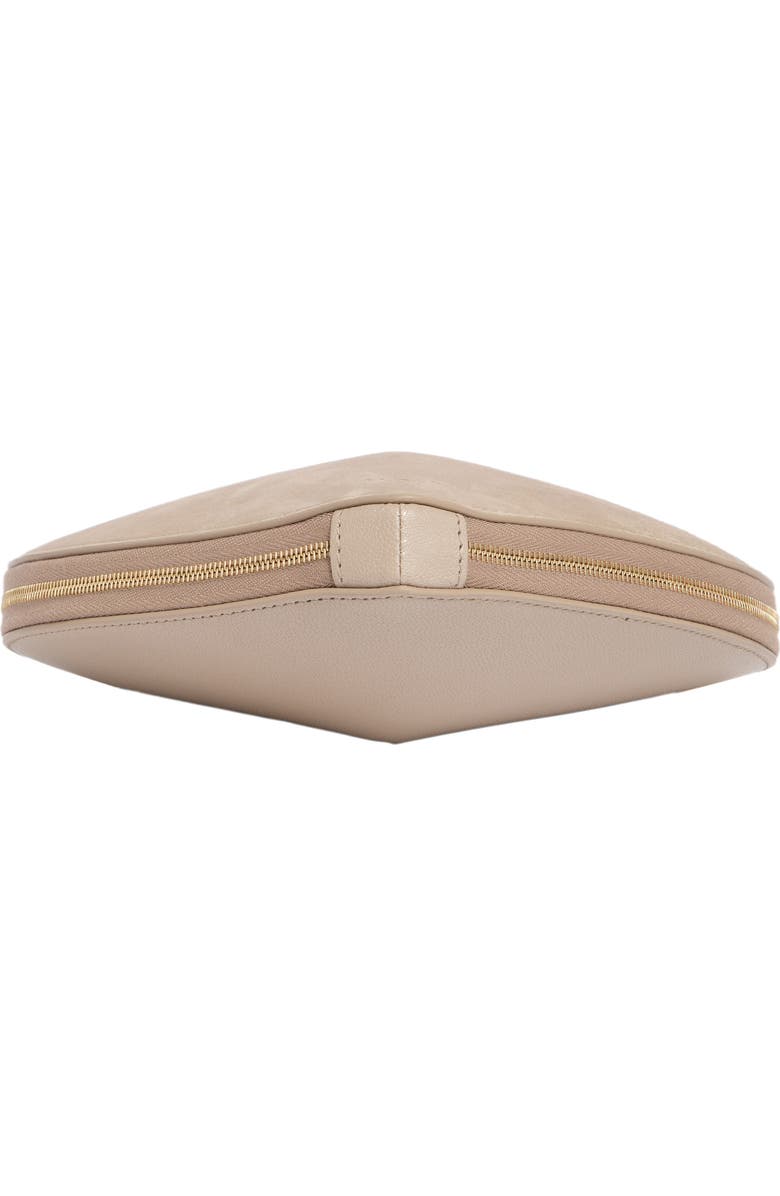 Alaïa Le Coeur Suede Crossbody Bag, Alternate, color, Grege