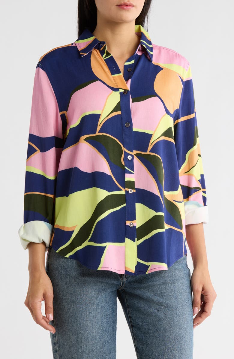 FRNCH Cyllia Button-Up Shirt, Main, color, Hills