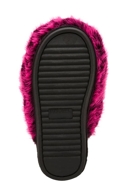 Steve Madden Kids' Jpoof Faux Fur Slipper In Pink