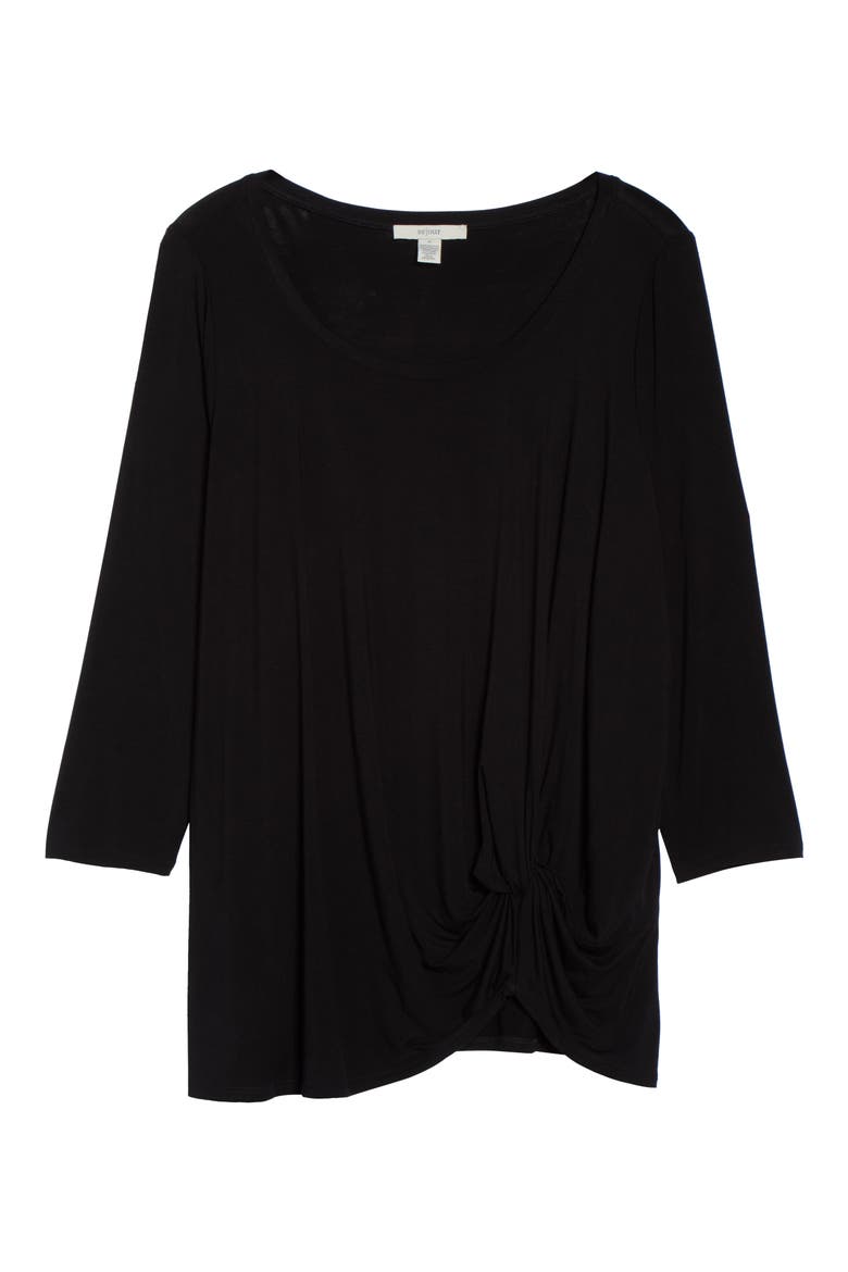 Knot Hem Tee, Alternate, color, BLACK