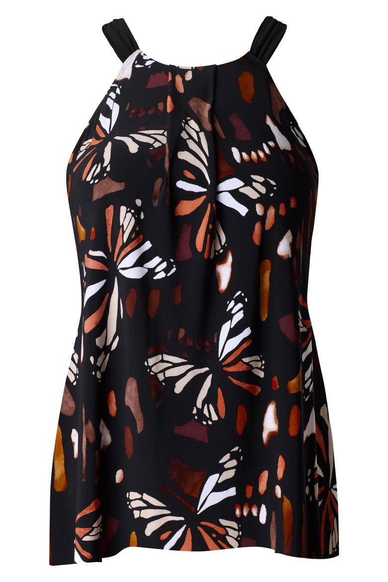 Chrysalis Esme Tankini Top, Alternate, color, BLACK/ MULTI