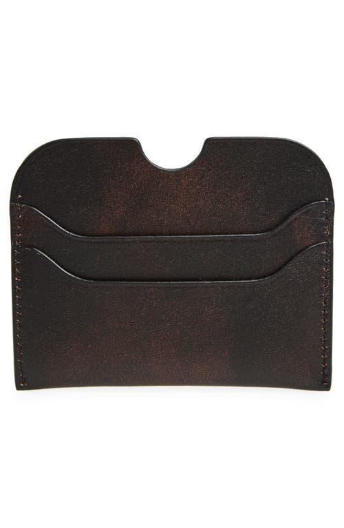 Acne Studios Large Elmas Aged Leather Card Holder In Brown