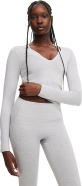 COTTON ON BODY Women's Active Ultra Soft Plunge Front Long Sleeve