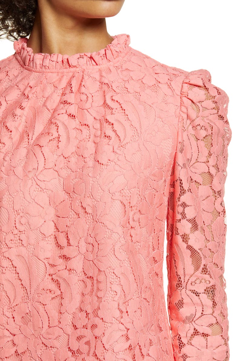 Rachel Parcell Ruffle Trim Lace Top, Alternate, color, 