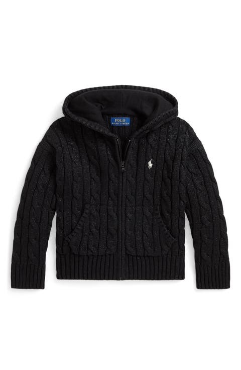 Kids' Metallic Cable Knit Hoodie