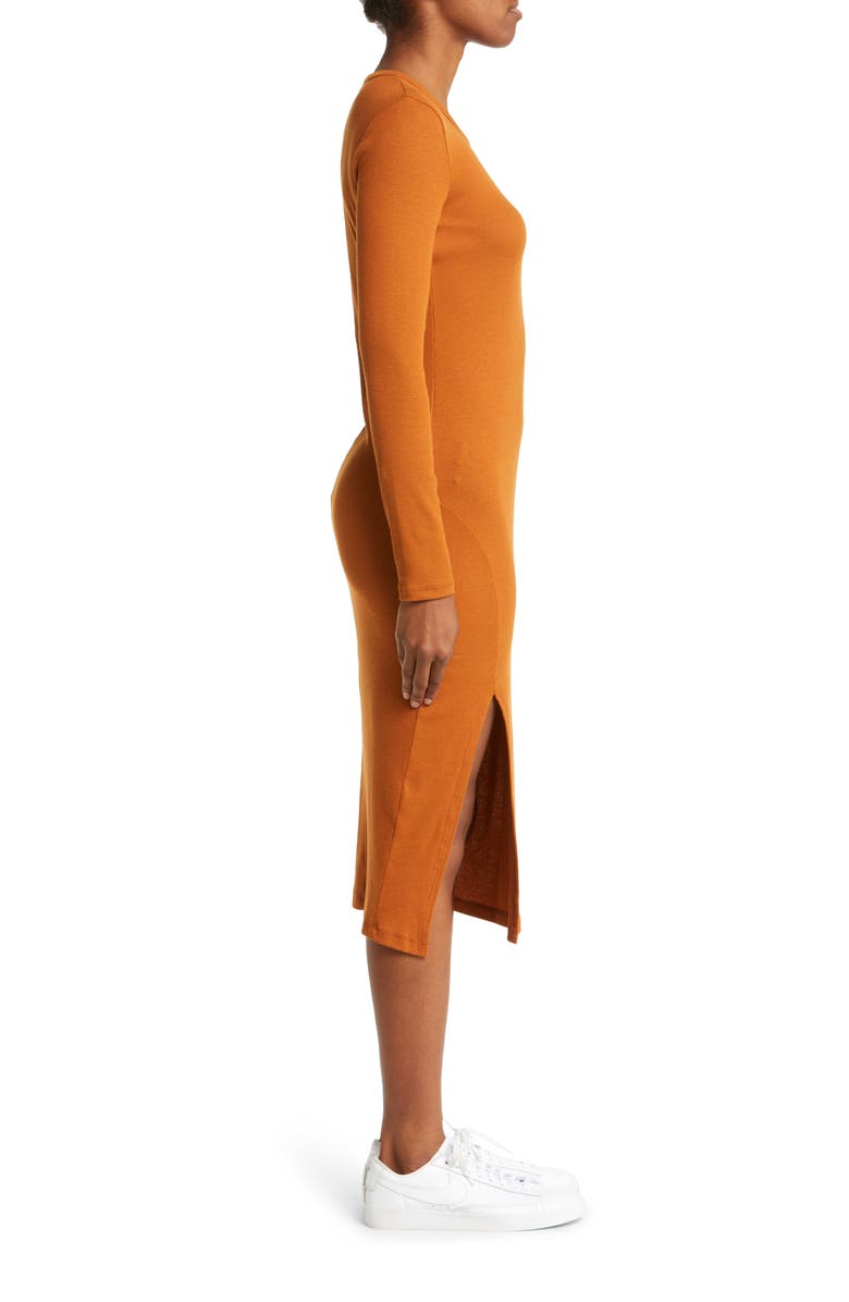 Beyond Yoga Day to Night Long Sleeve Knit Midi Dress, Alternate, color, Clove Brown