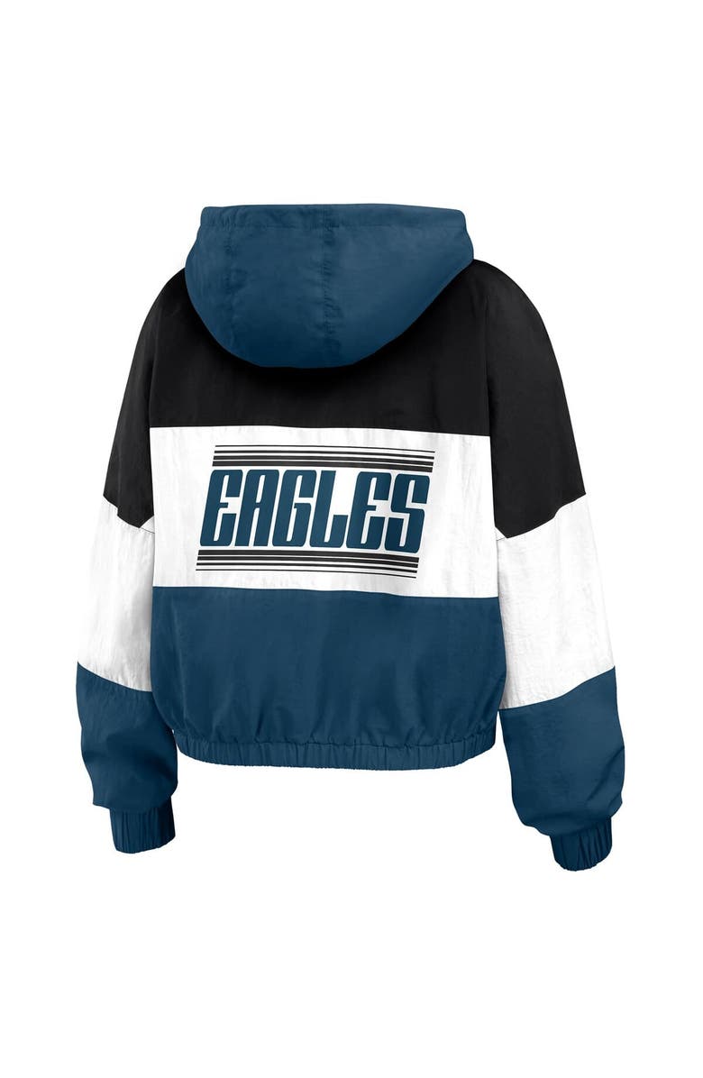 WEAR by Erin Andrews Women's WEAR by Erin Andrews  Green Philadelphia Eagles Color Block Full-Zip Windbreaker Jacket, Alternate, color, 