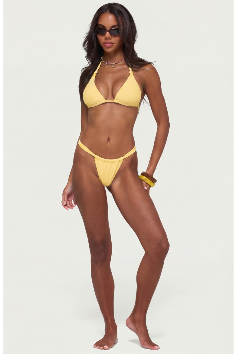 Soraya Knotted Halter Bikini Top, Alternate, color, YELLOW