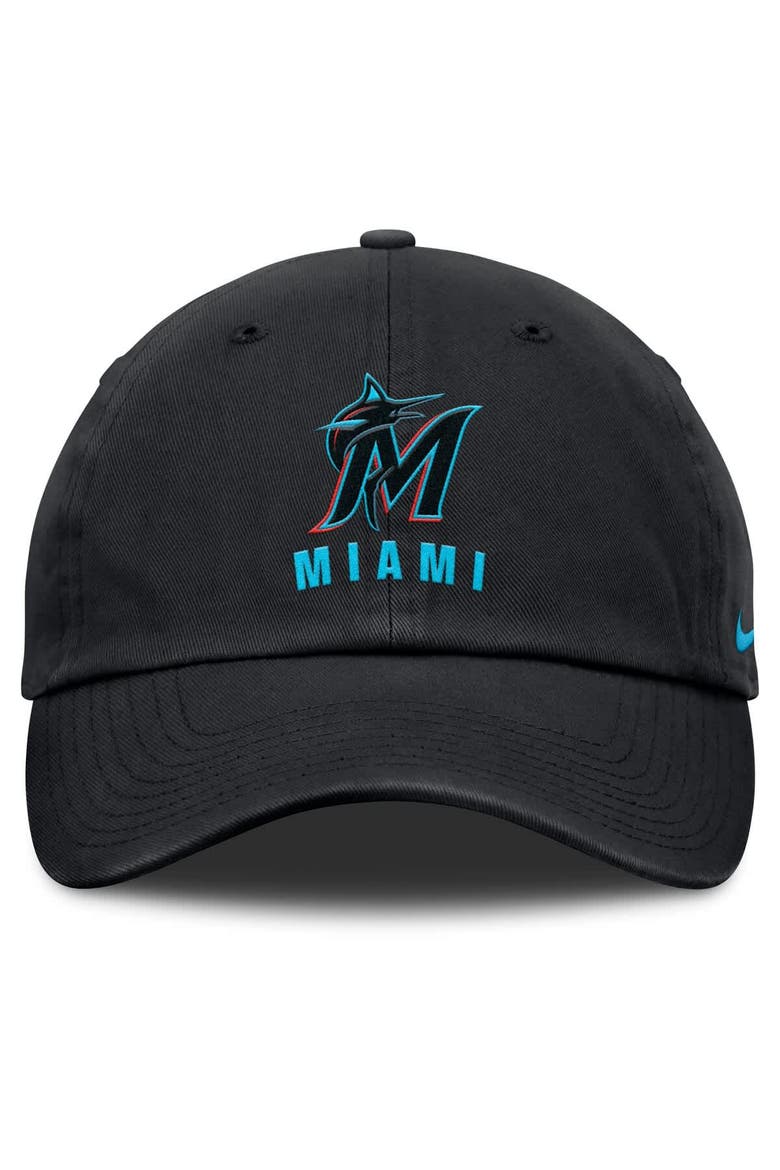 Men's Nike Black Miami Marlins Club Adjustable Hat, Alternate, color, Black