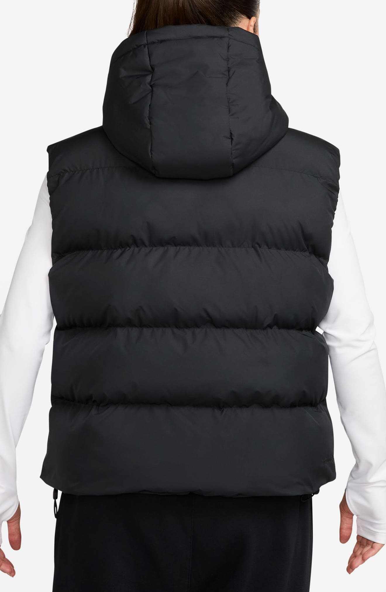 nike puffer vest with hood
