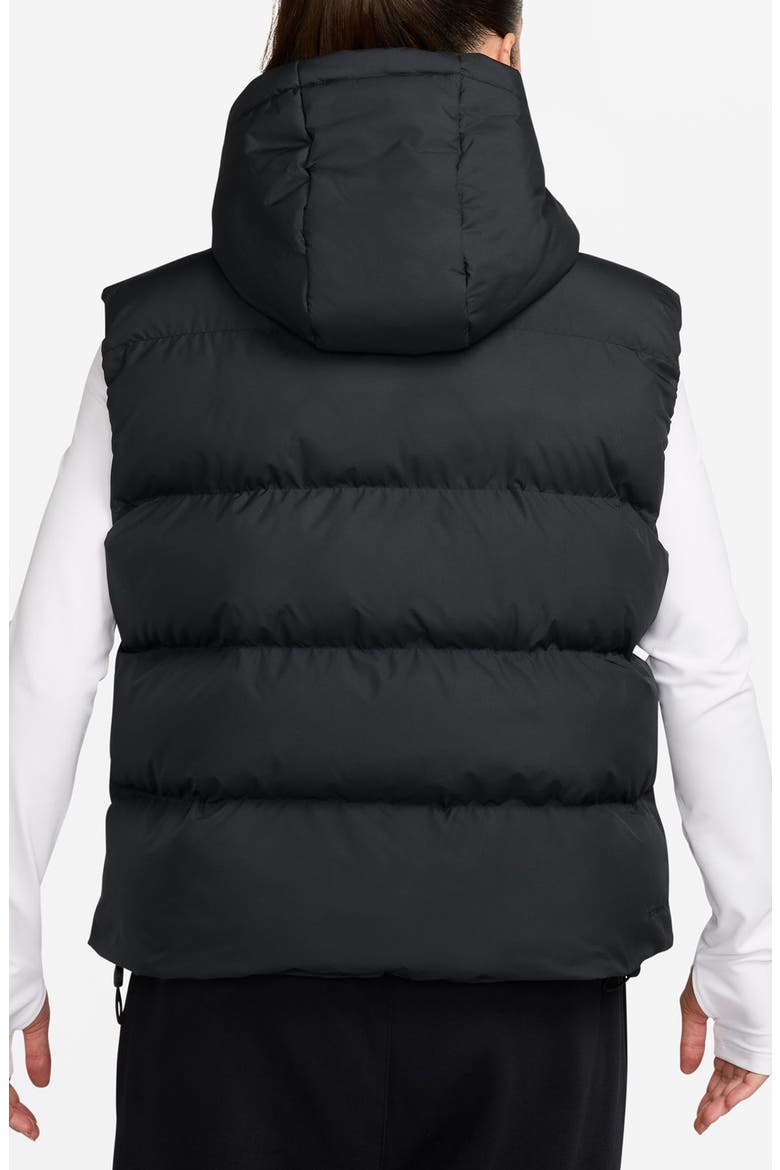 Water Repellent Therma-FIT Hooded Puffer Vest, Alternate, color, BLACK/ WHITE