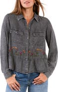Billy T Life is a Flower Embroidered Button-Up Shirt