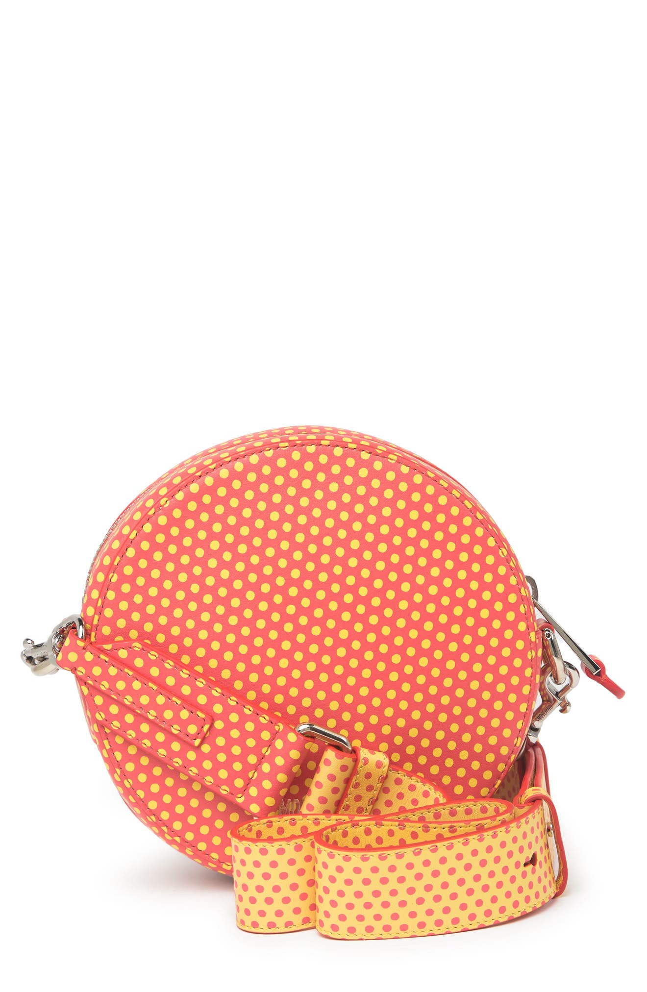 Moschino Polka Dot Peace Sign Crossbody Bag, Alternate, color, 