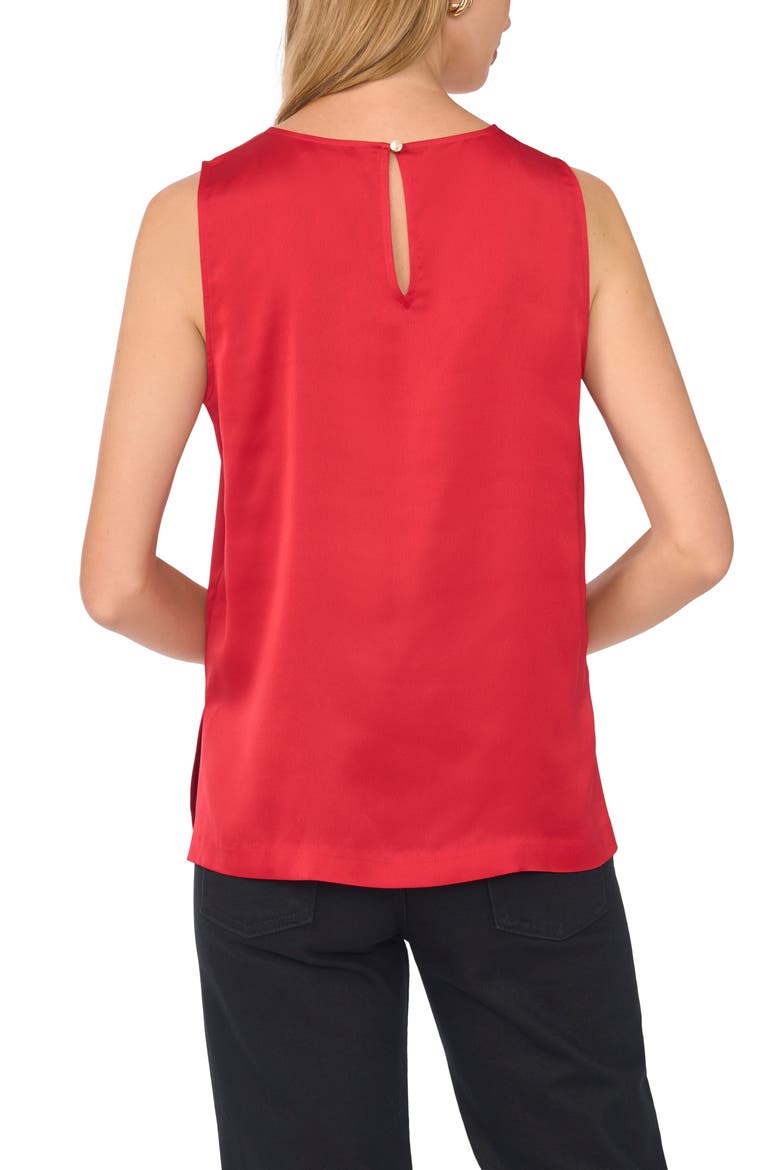 Satin Sleeveless Top, Alternate, color, ALLURE RED
