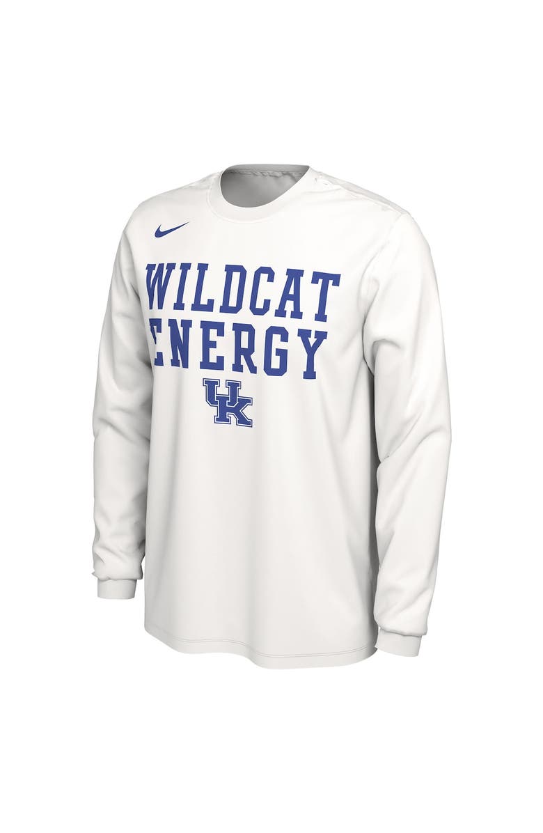 Nike Unisex Nike  White Kentucky Wildcats 2024 On-Court Bench Energy Long Sleeve T-Shirt, Alternate, color, 